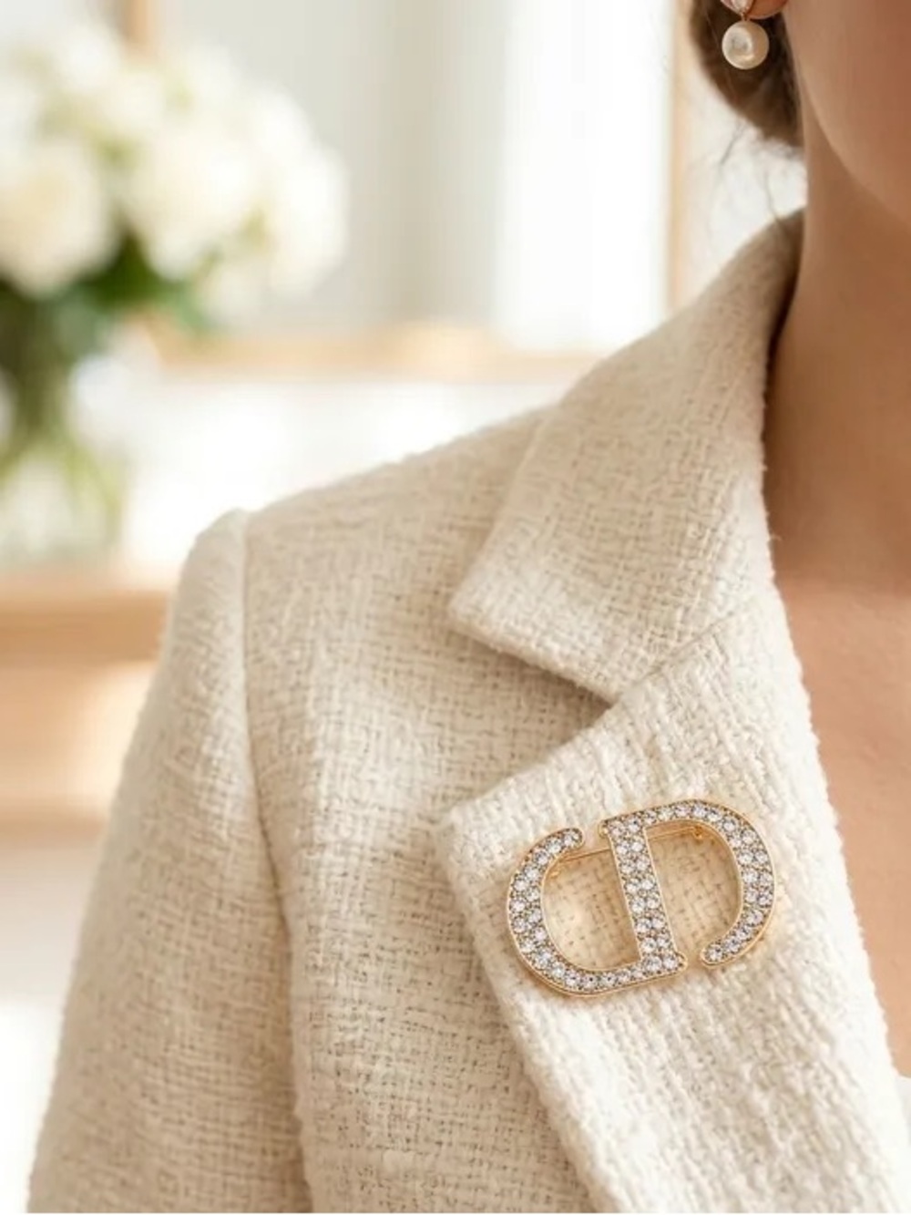 Gold CD Brooch